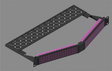 Có góc với 6 cổng LC - Bảng 1RU có góc được tải với bộ chuyển đổi LC 6 cổng (192 sợi quang)